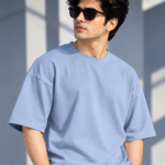 Premium Drop Shoulder T-Shirt – Sky Blue