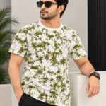 Imported China Acid Wash T-Shirt – Olive Green & White