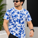 Imported China Acid Wash T-Shirt - Blue & White